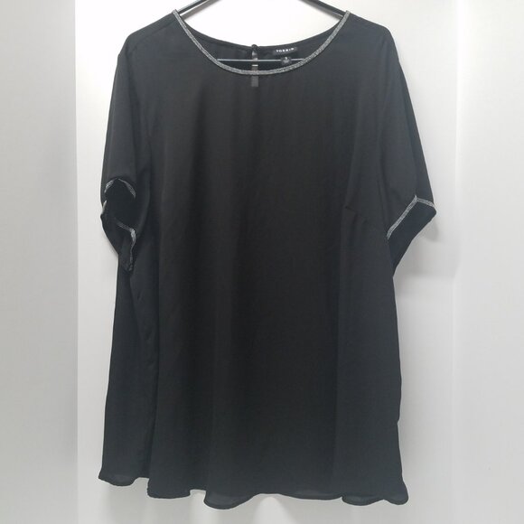 Torrid Abbey - Black Georgette Embellished Trim Blouse - Picture 3 of 14